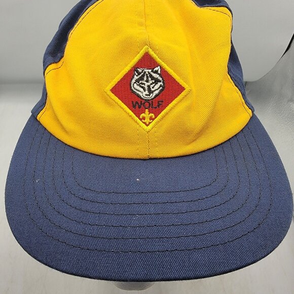 Boy Scouts Wolf Cub Scout Blue Yellow Adjustable Hat Cap Casual Outdoors - Picture 5 of 8
